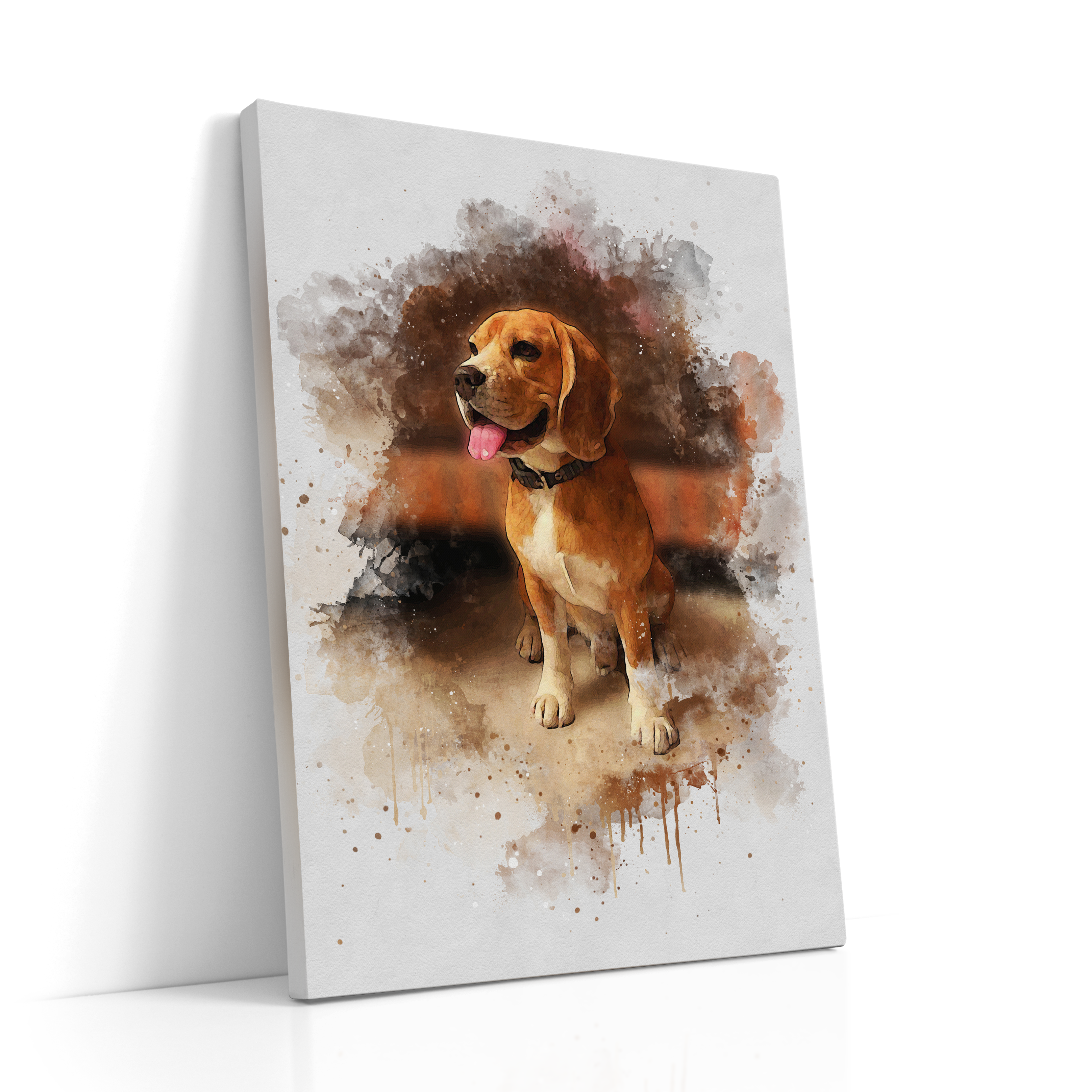 Custom Watercolor Portrait with Pet | Personalized Dog Memorial Gift