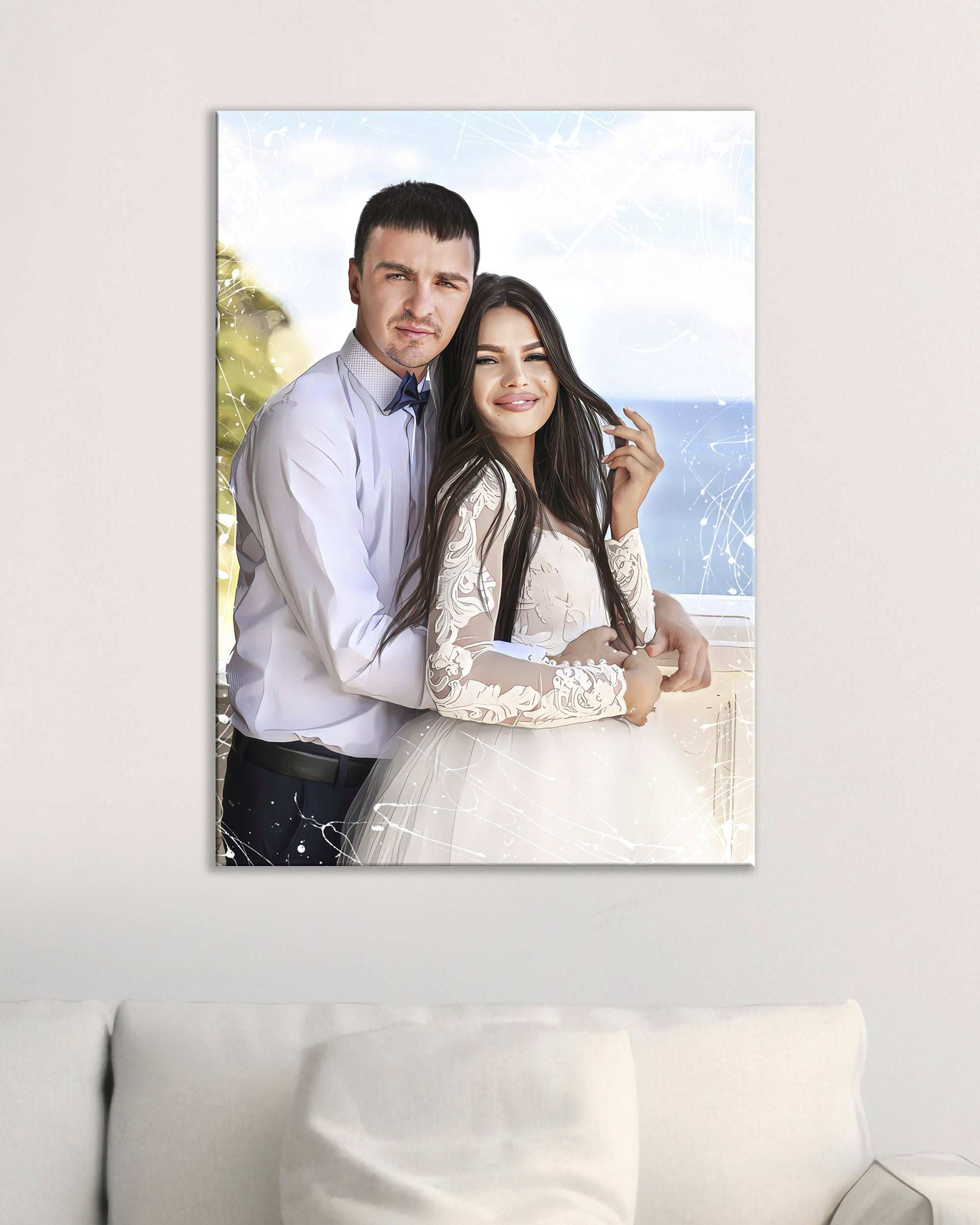 Wedding anniversary portrait | Unique gift for wife, husband