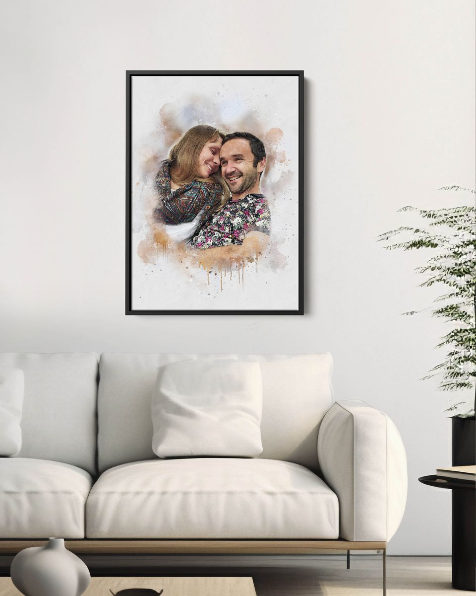 Watercolor couple portrait from photo | Personalized Gift