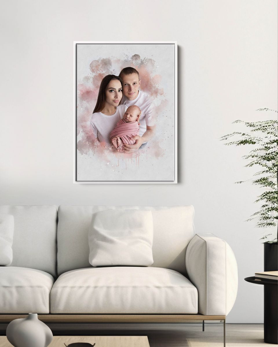 Watercolor family portrait | Personalized gift