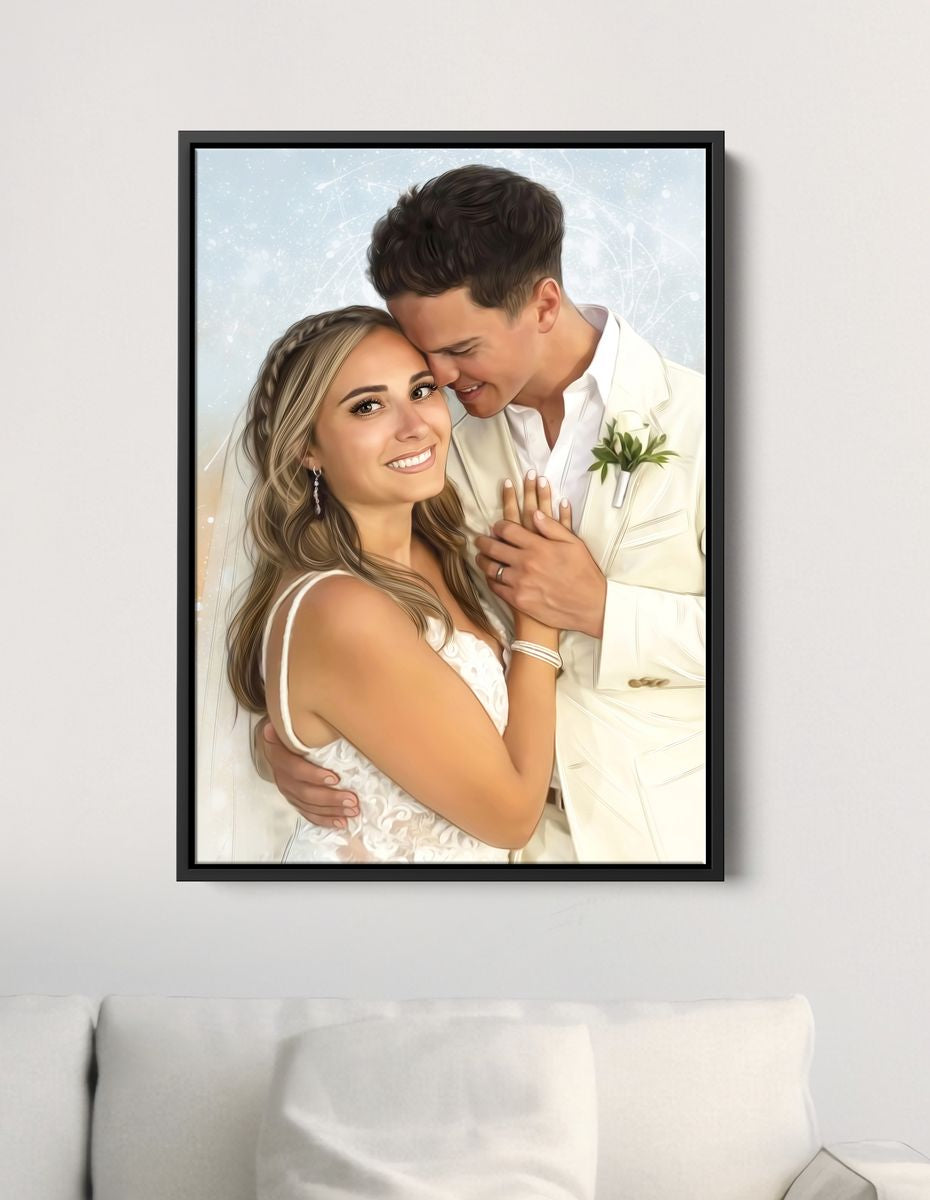 Wedding anniversary portrait | Unique gift for wife, husband