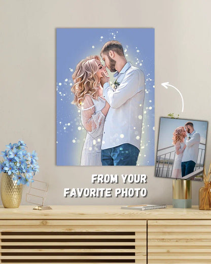 Custom couple anniversary gift | Canvas portrait