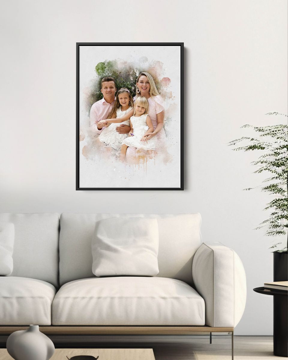 Watercolor family portrait | Personalized gift