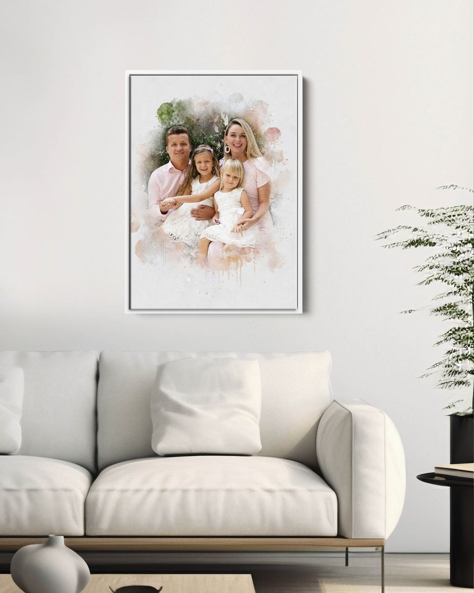 Watercolor family portrait | Personalized gift