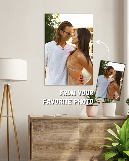 Custom couple portrait from photo | Personalized honeymoon Gift