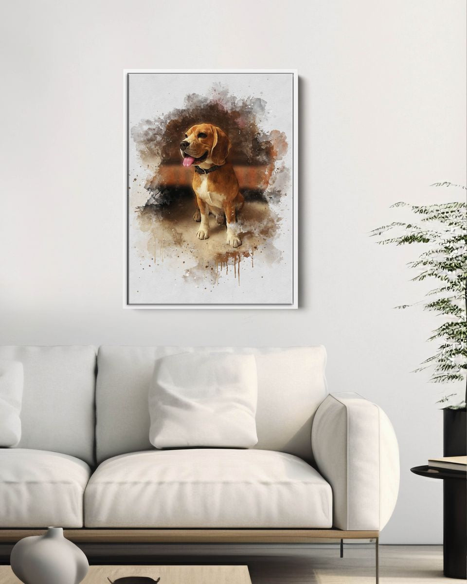 Custom Watercolor Portrait with Pet | Personalized Dog Memorial Gift