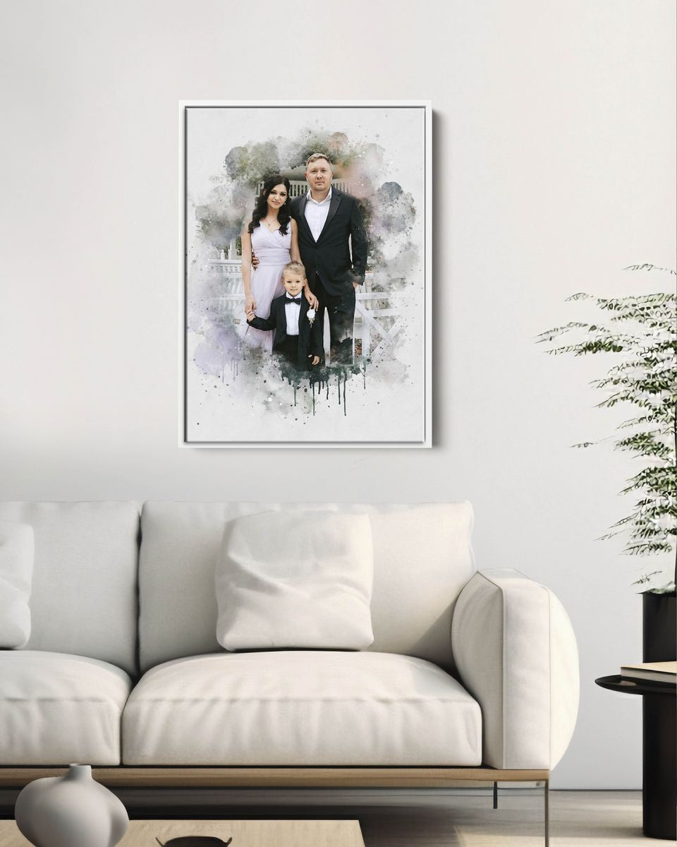 Watercolor family portrait | Personalized gift