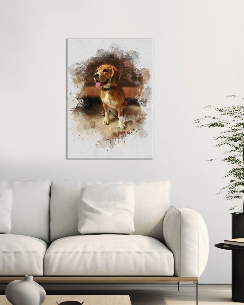 Custom Watercolor Portrait with Pet | Personalized Dog Memorial Gift