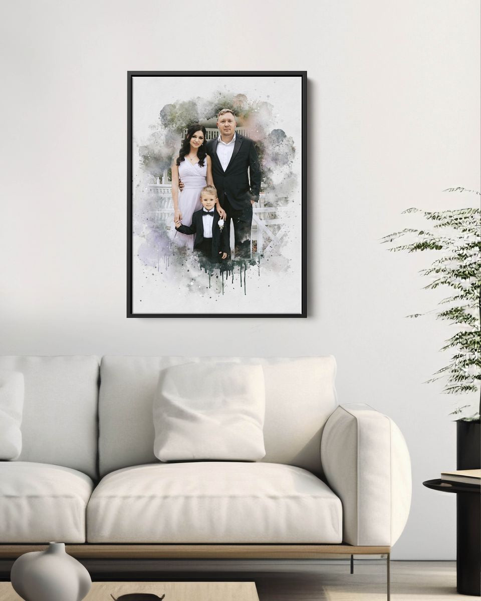 Watercolor family portrait | Personalized gift