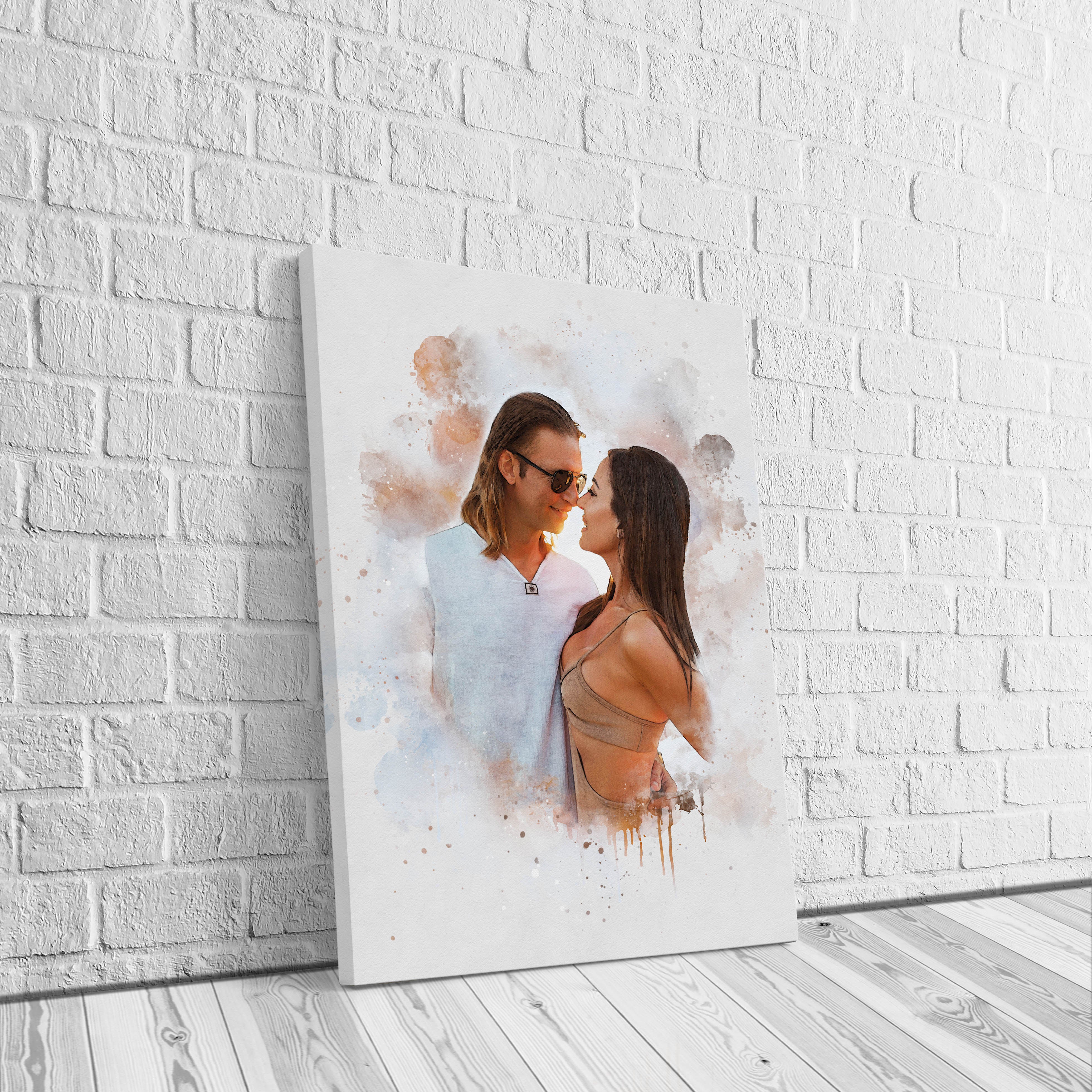 Watercolor couple portrait from photo | Personalized Gift