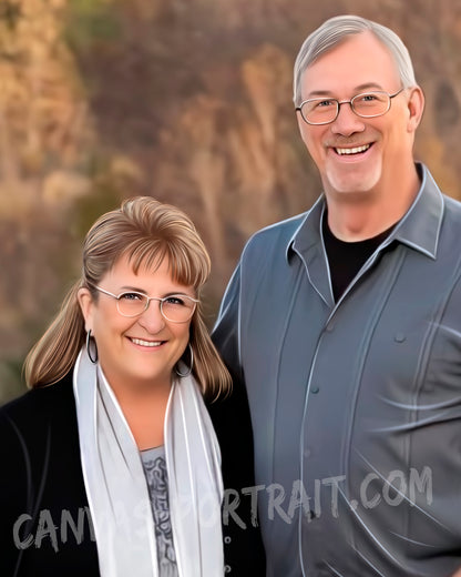 Parents custom portrait | Original Gift