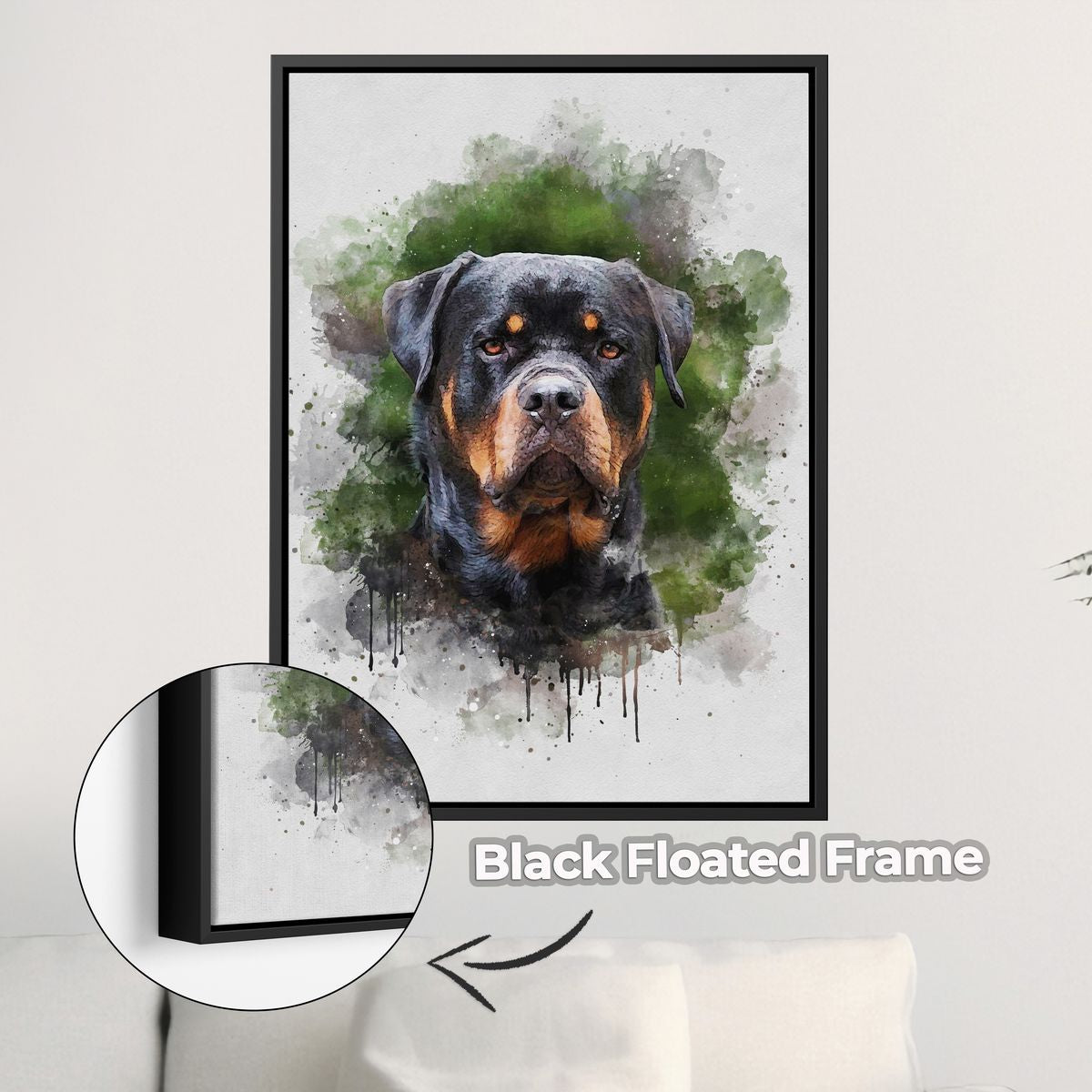 Custom Watercolor Portrait with Pet | Personalized Dog Memorial Gift