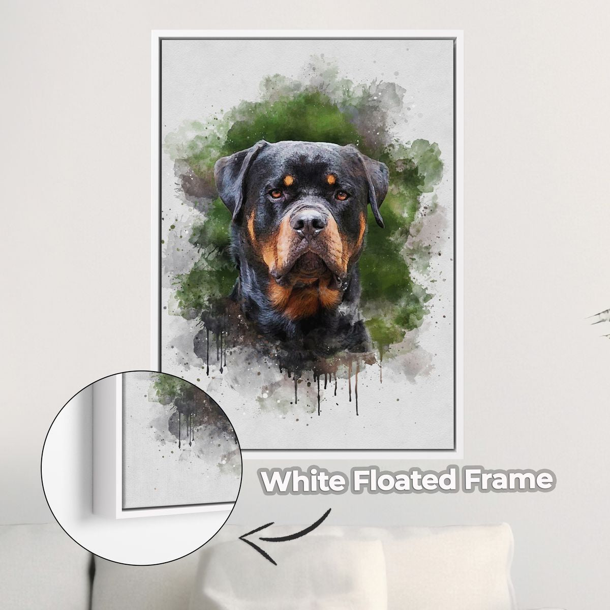 Custom Watercolor Portrait with Pet | Personalized Dog Memorial Gift