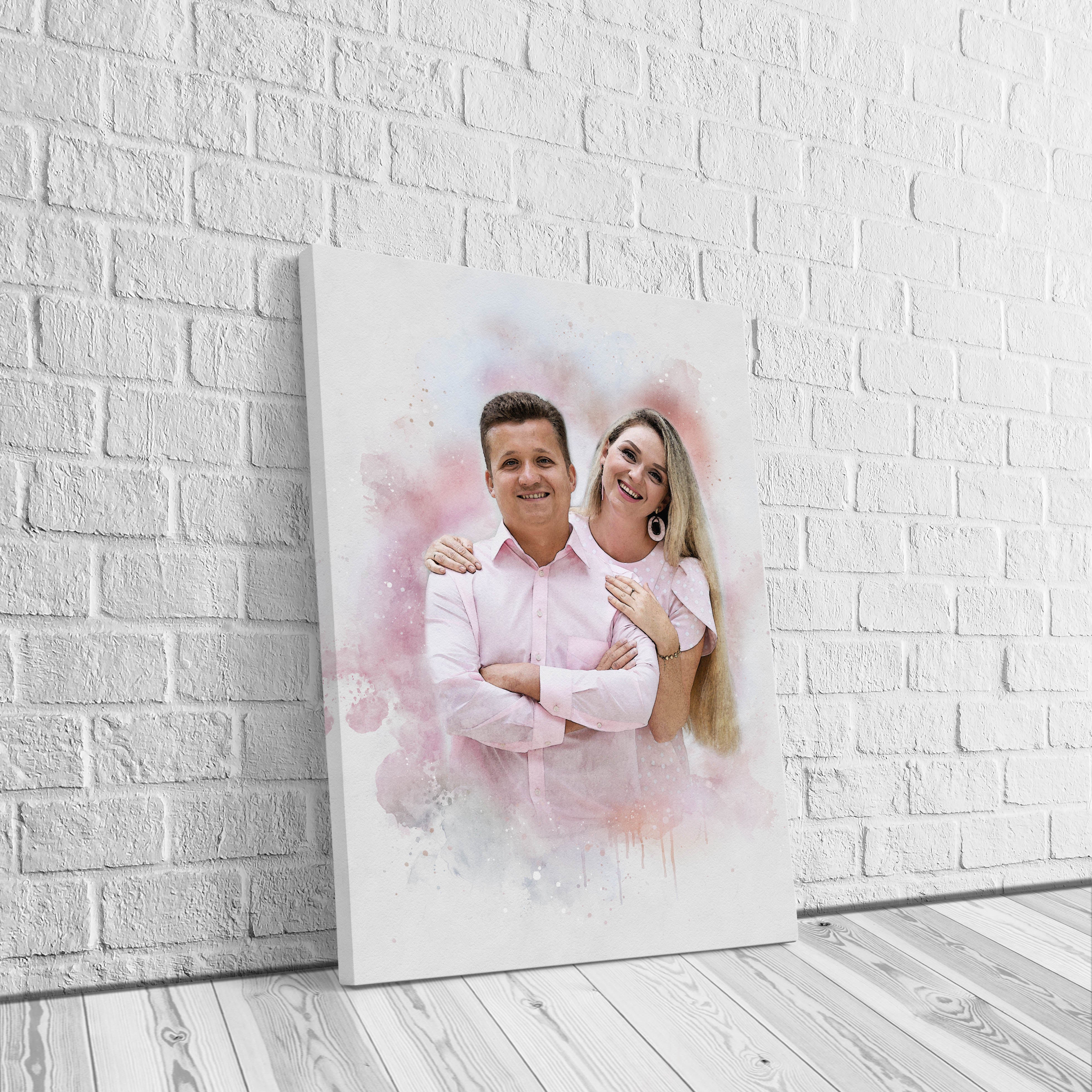 Watercolor couple portrait from photo | Personalized Gift