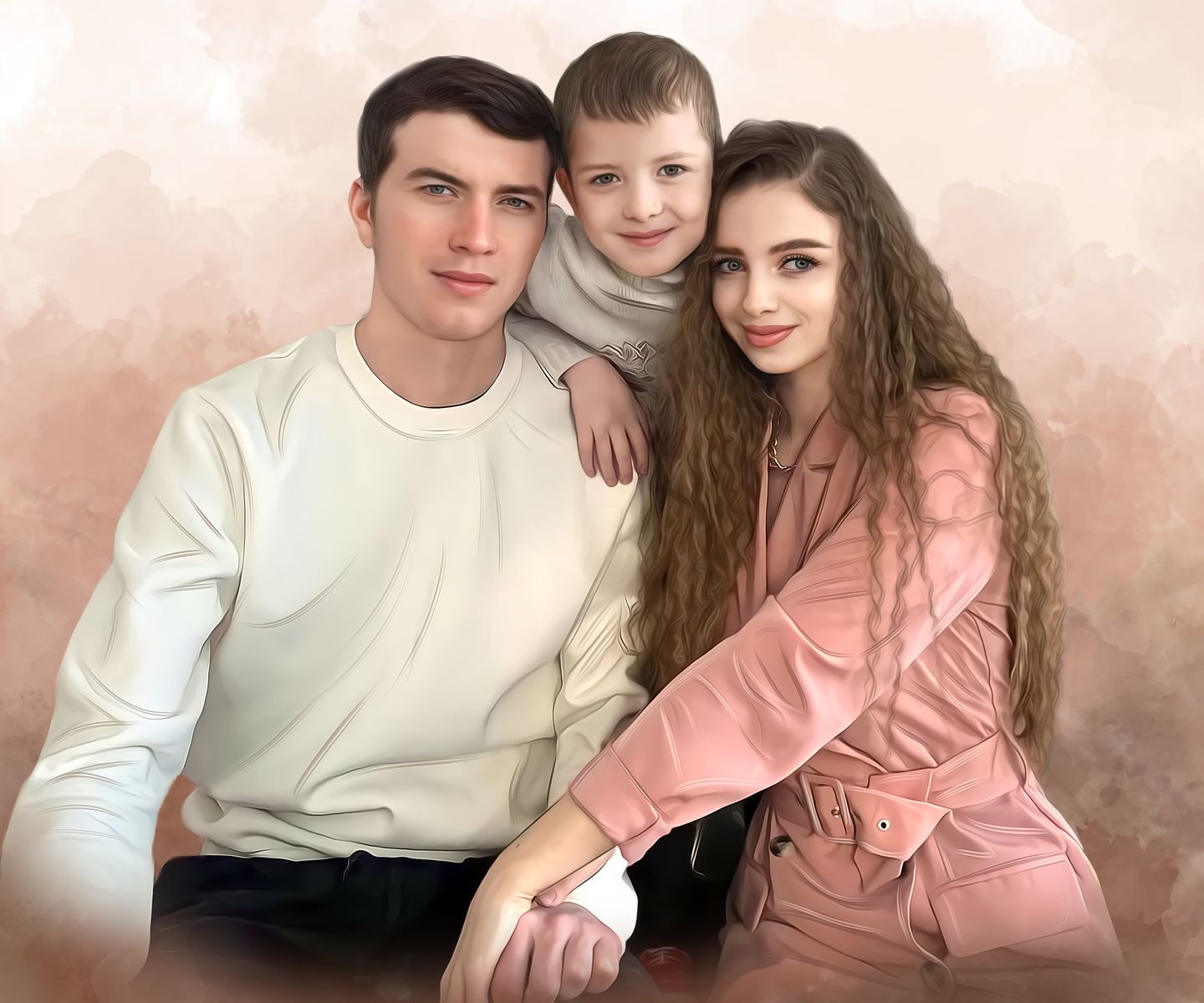 Personalized Family Portrait | Canvas Drawing from Photo