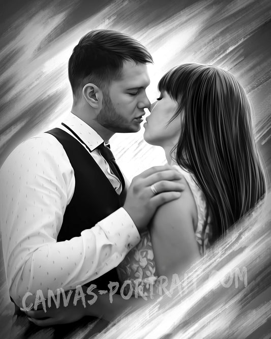 Wedding memory gift for couple | Custom portrait from photo