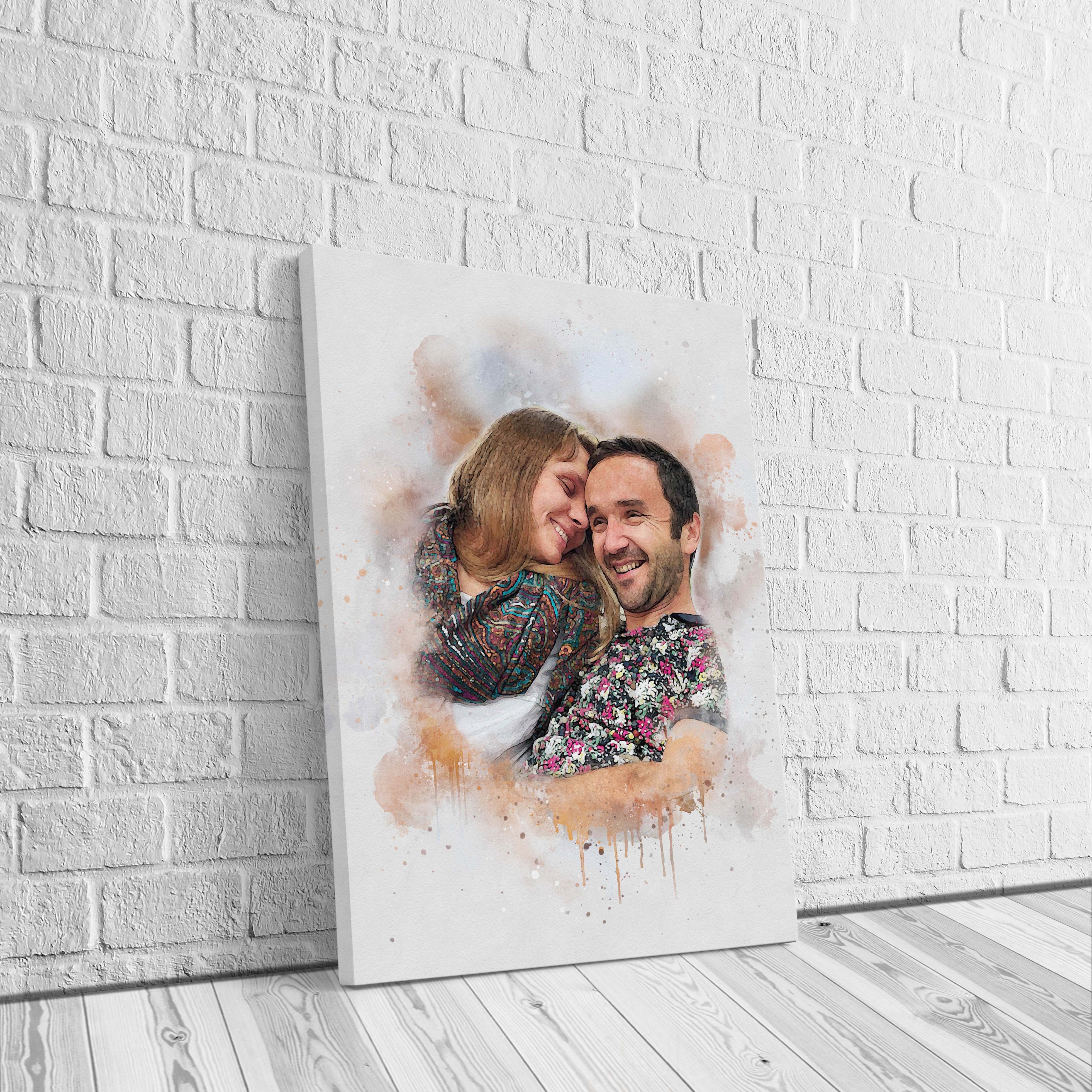 Watercolor couple portrait from photo | Personalized Gift