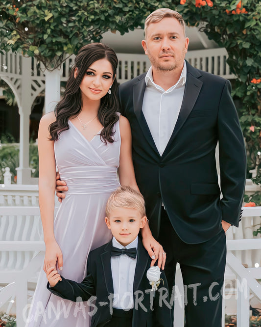 Custom family portrait with kids | Portrait from photo