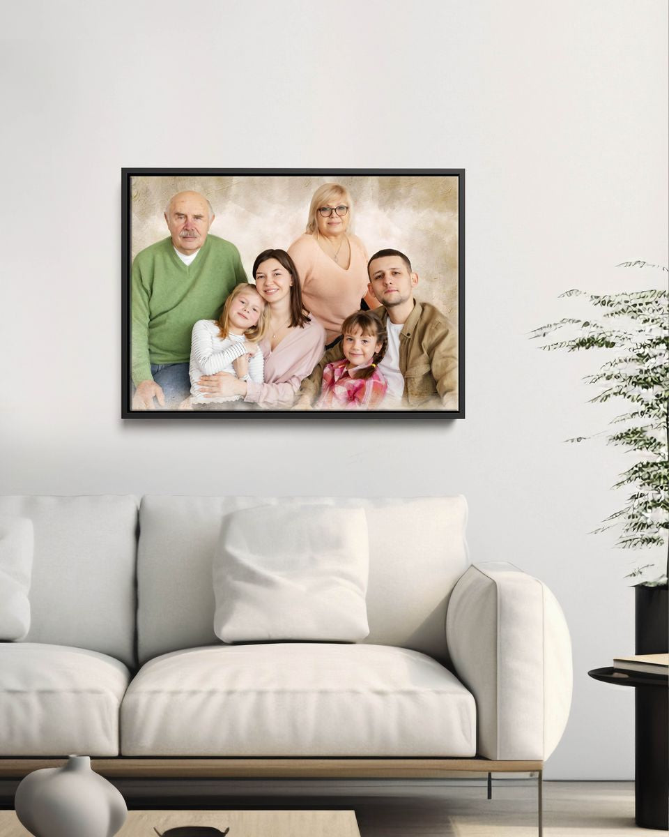 Custom Portrait Family Painting | Personalized Gift for Grandma | Grandmother Appreciation Gift