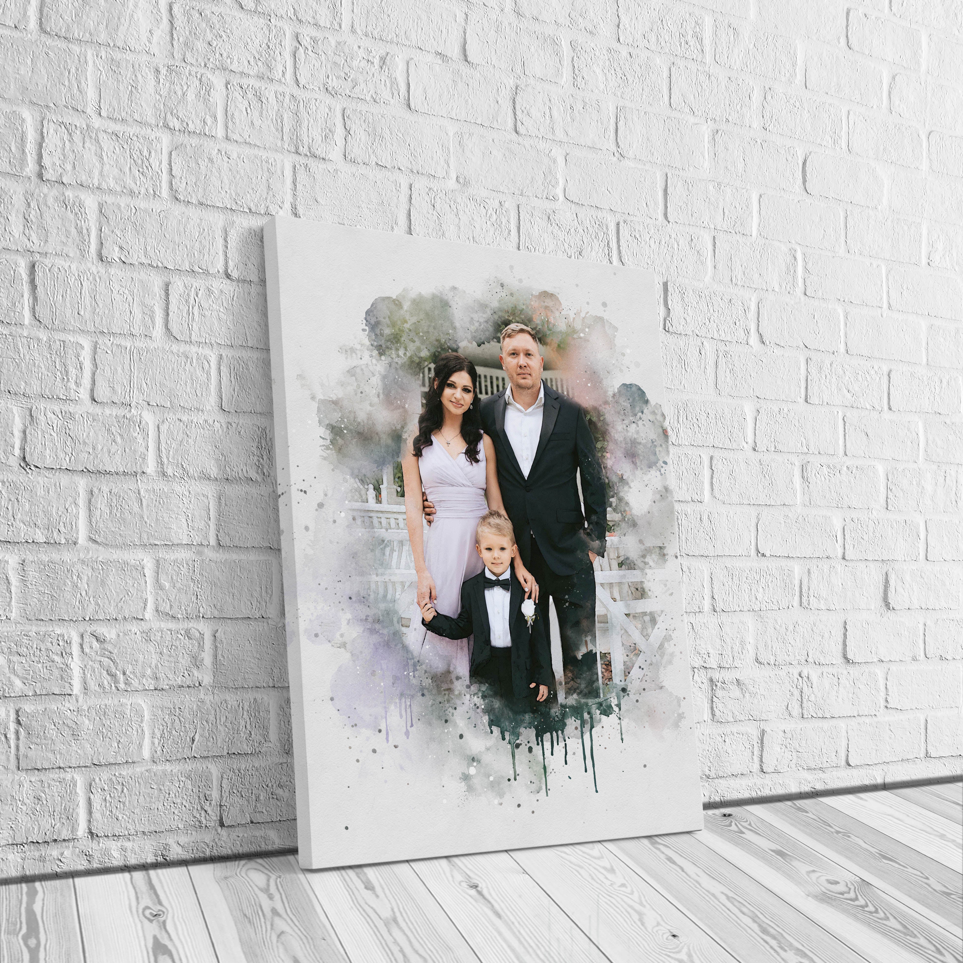 Watercolor family portrait | Personalized gift