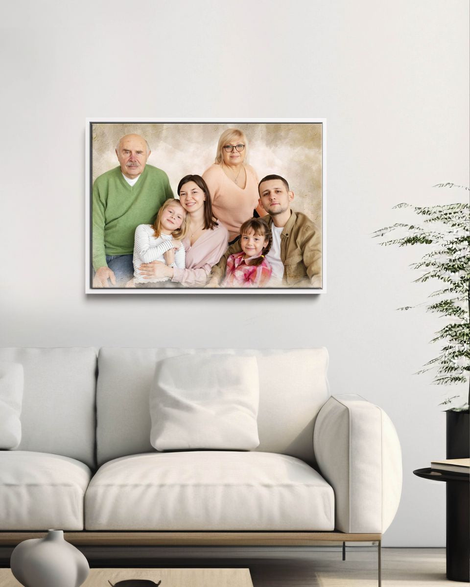 Custom Portrait Family Painting | Personalized Gift for Grandma | Grandmother Appreciation Gift