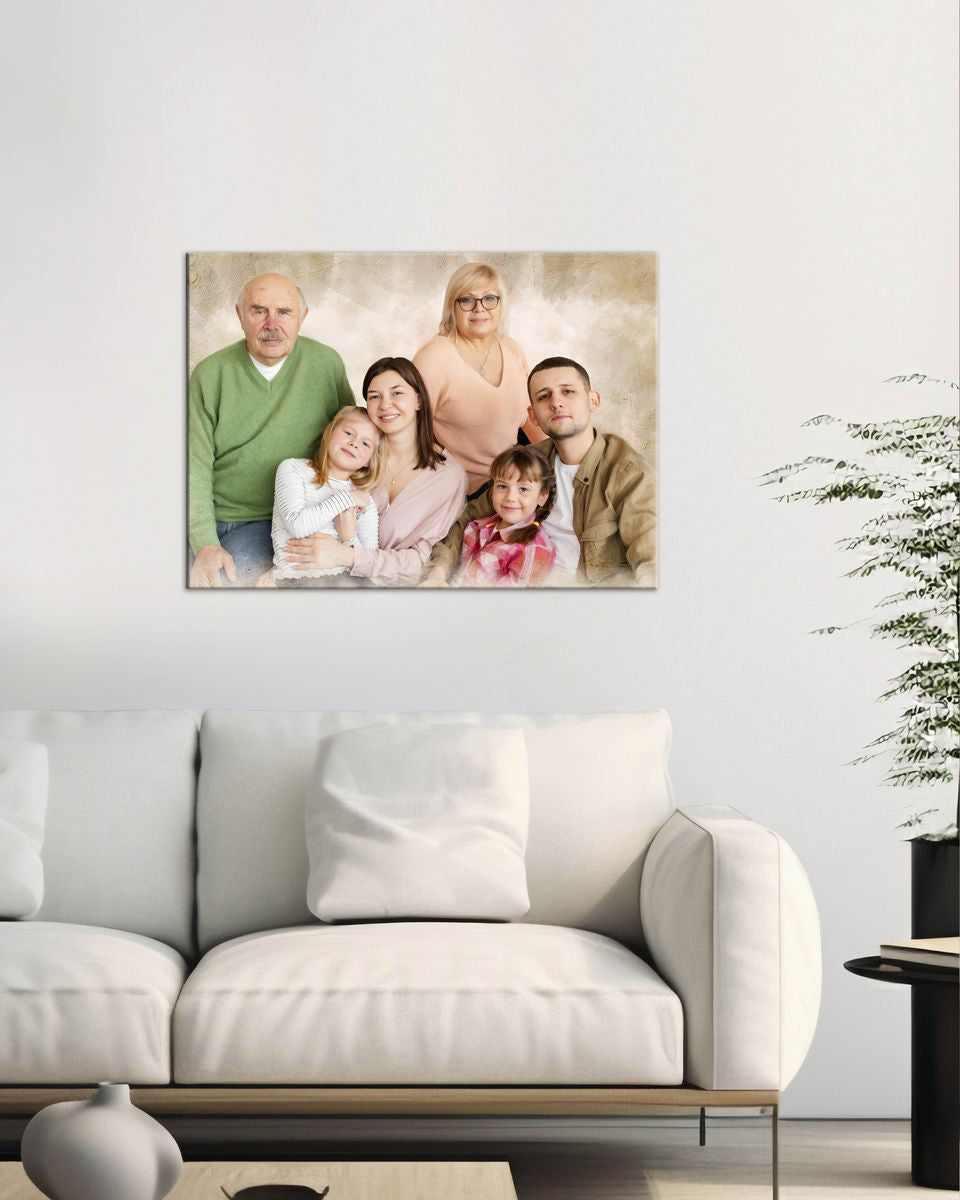 Custom Portrait Family Painting | Personalized Gift for Grandma | Grandmother Appreciation Gift