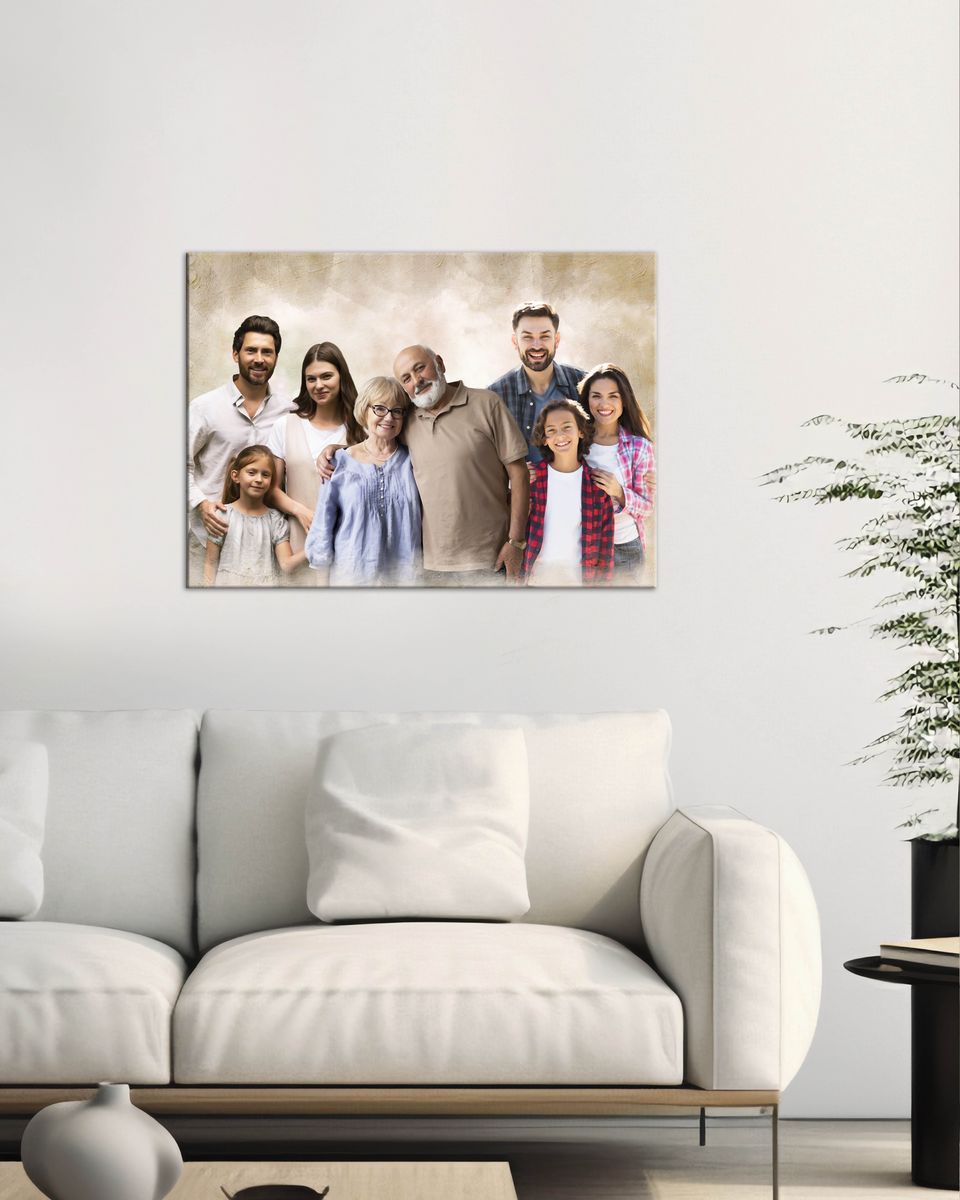 Personalized Family Wall Art Canvas Portrait | Custom Birthday Gift