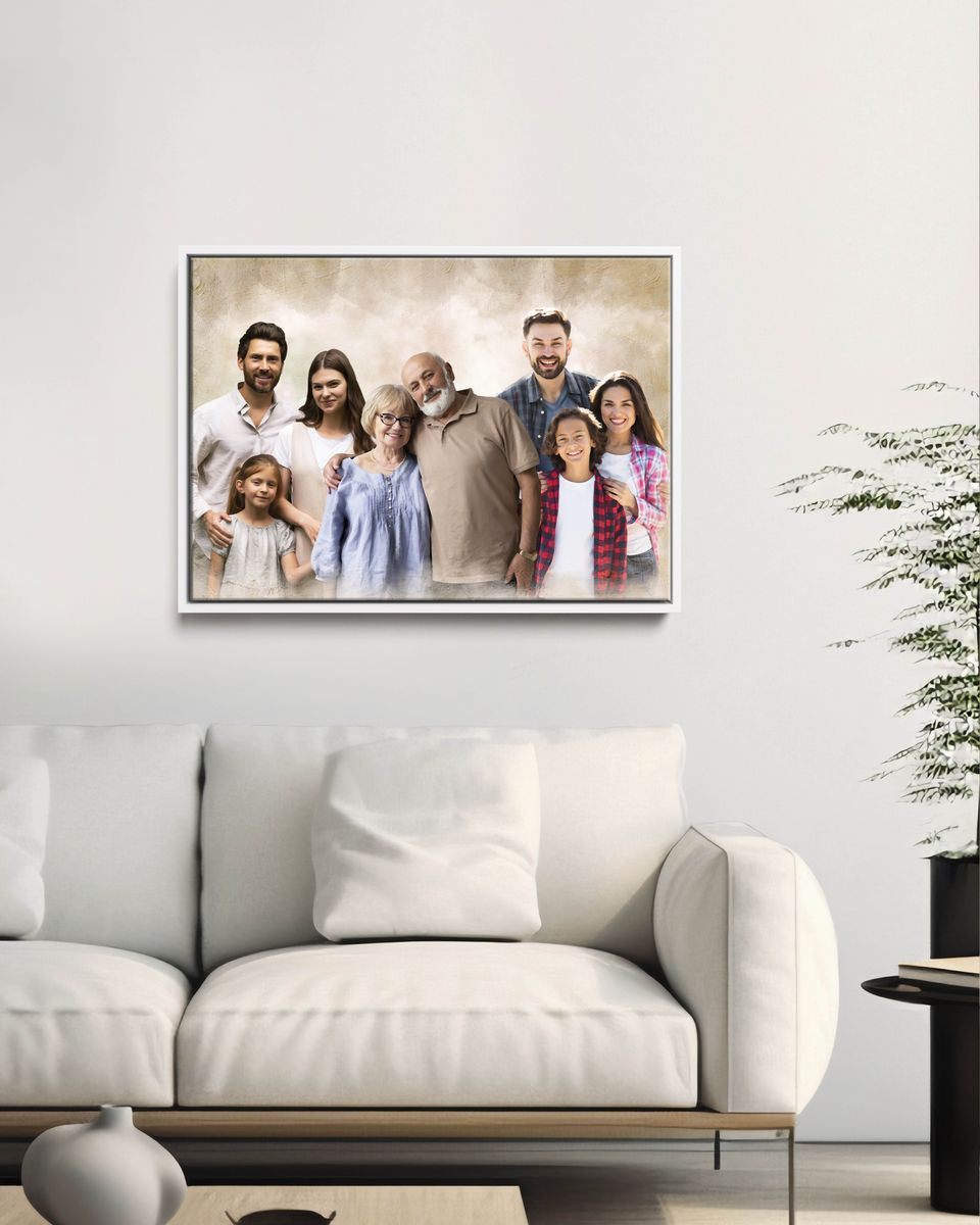 Personalized Family Wall Art Canvas Portrait | Custom Birthday Gift