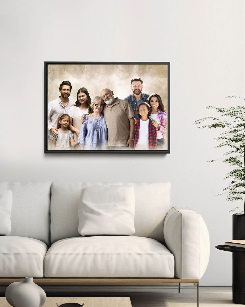 Personalized Family Wall Art Canvas Portrait | Custom Birthday Gift