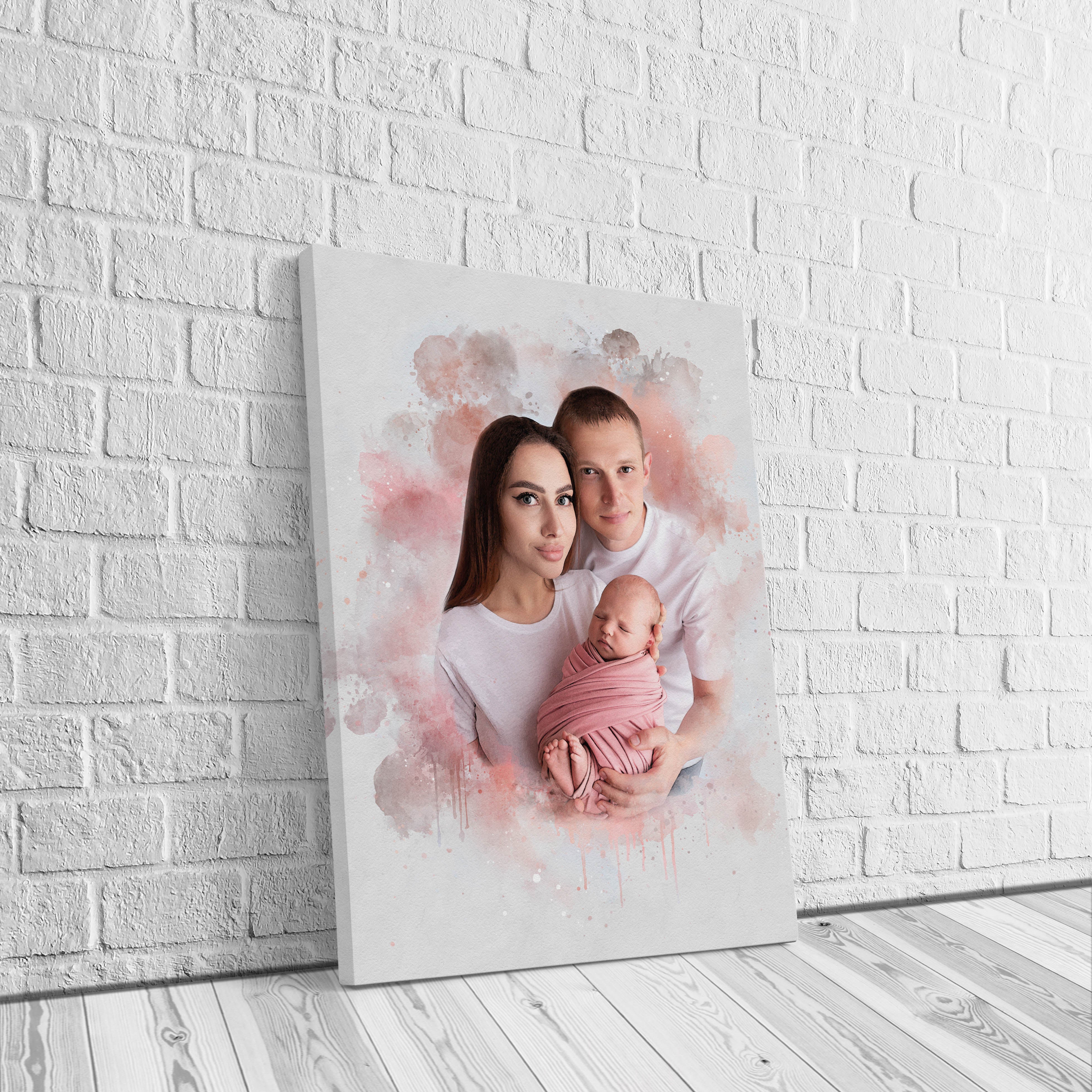 Watercolor family portrait | Personalized gift