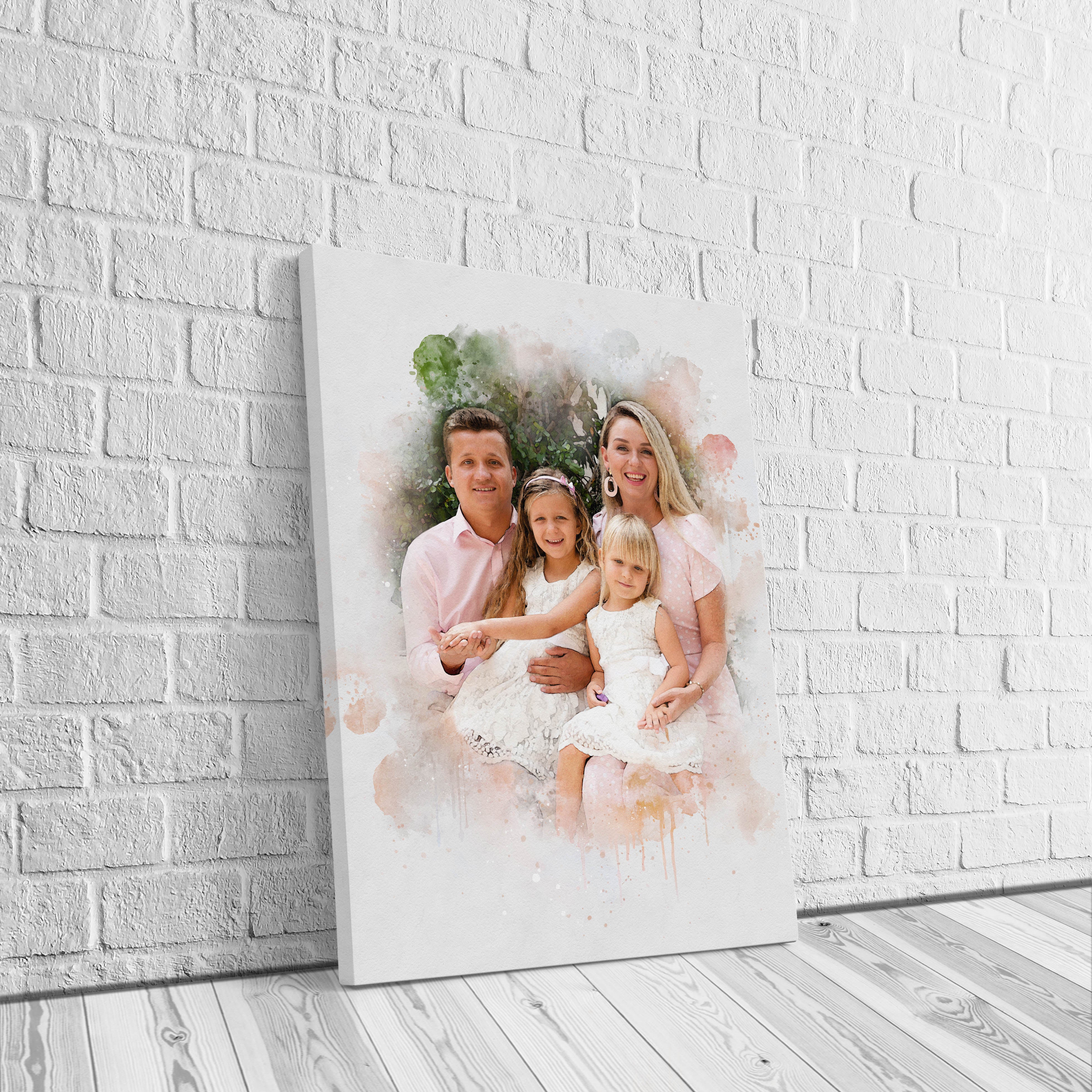 Watercolor family portrait | Personalized gift