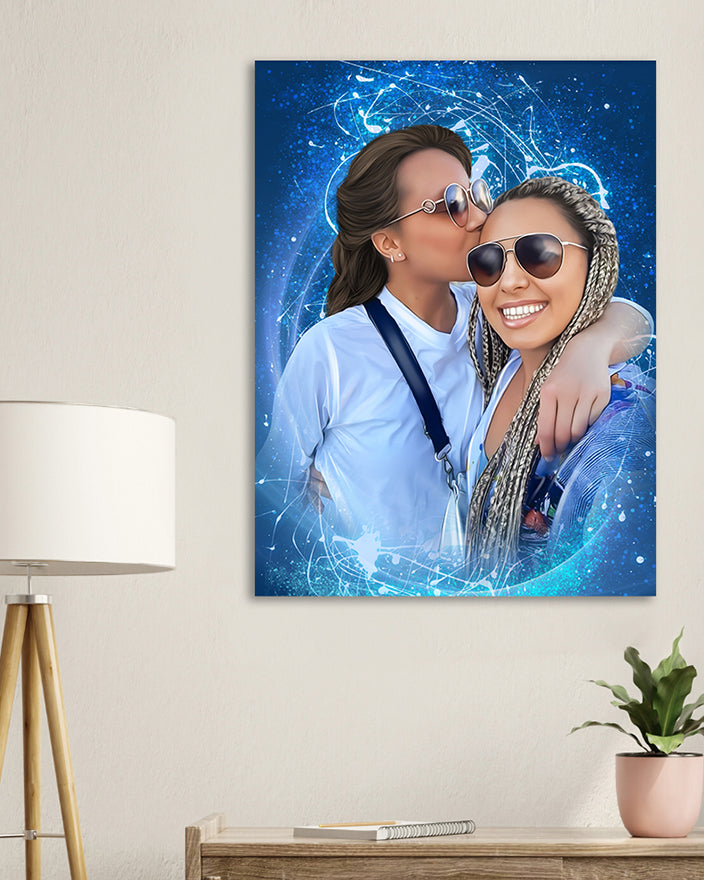 Custom best friends portrait from photo | Original gift