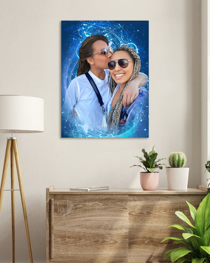 Custom best friends portrait from photo | Original gift