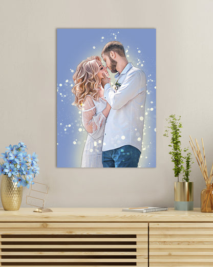 Wedding anniversary portrait | Unique gift for wife, husband