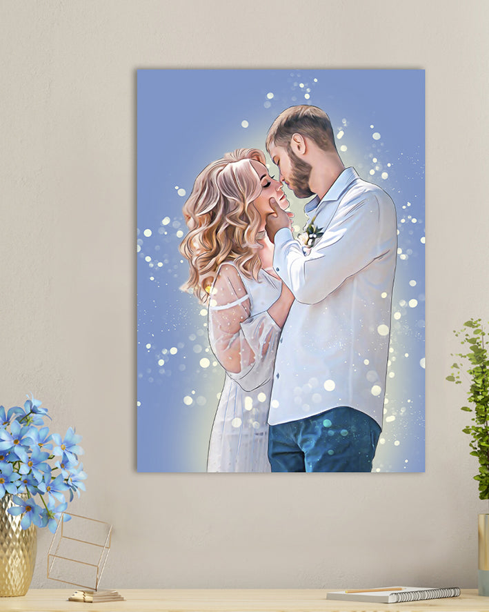 Custom couple anniversary gift | Canvas portrait