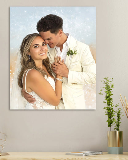 Anniversary gift for wife, husband | Canvas portrait