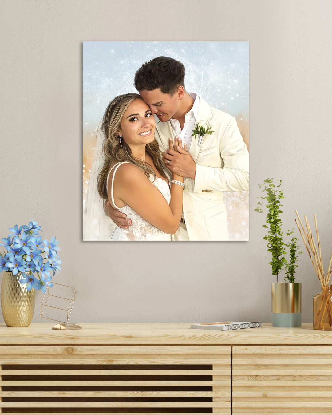 Anniversary gift for wife, husband | Canvas portrait