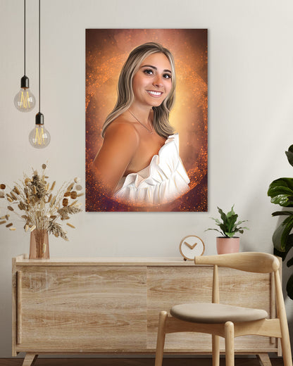 Personalized portrait from photo | Birthday gift for her