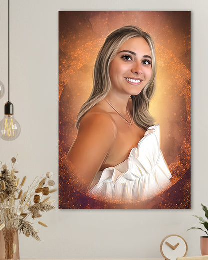 Personalized portrait from photo | Birthday gift for her