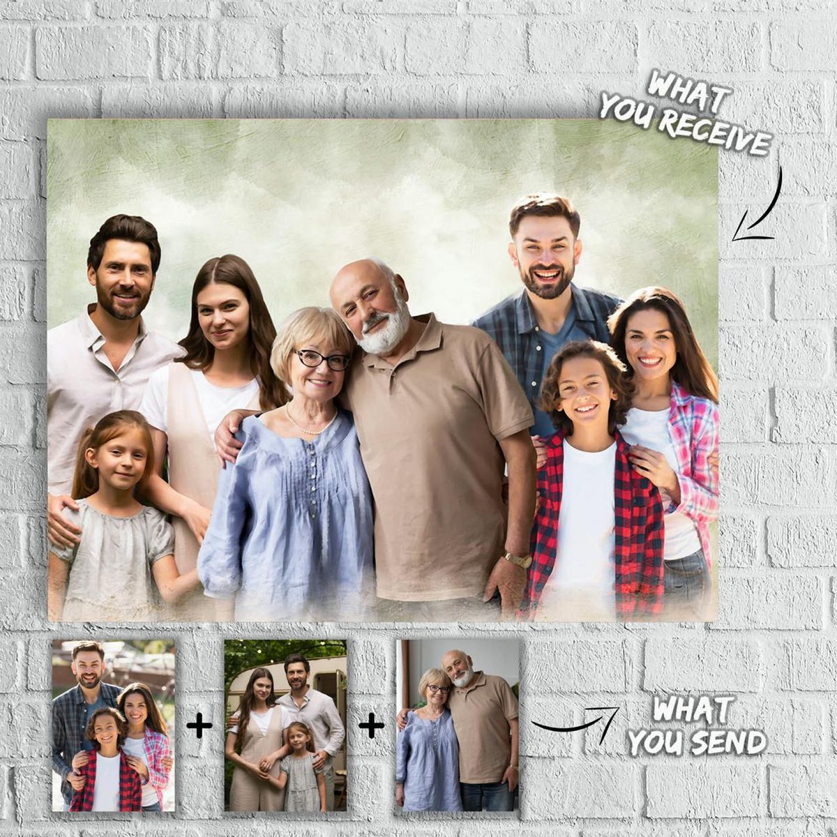 Personalized Family Wall Art Canvas Portrait | Custom Birthday Gift