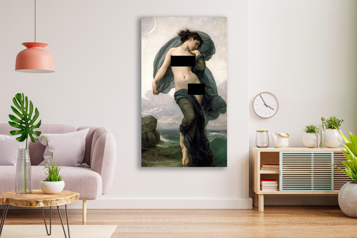 William Adolphe Bouguereau - Evening Mood, Le crepuscule. Sensual art, Canvas painting, Poster print, Mystical woman art