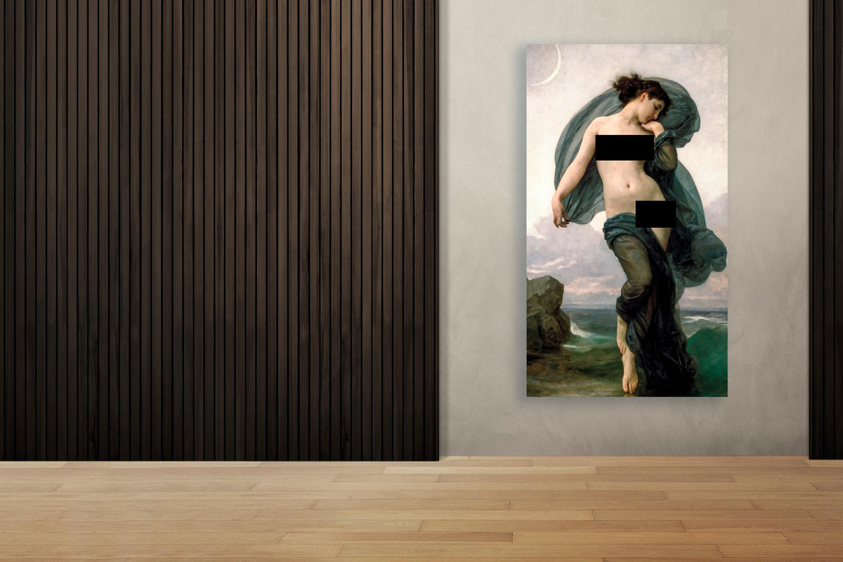 William Adolphe Bouguereau - Evening Mood, Le crepuscule. Sensual art, Canvas painting, Poster print, Mystical woman art
