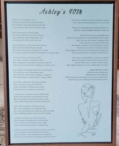 Customer review photo: poetry and words print. Source: Etsy poem, listing 4340974787