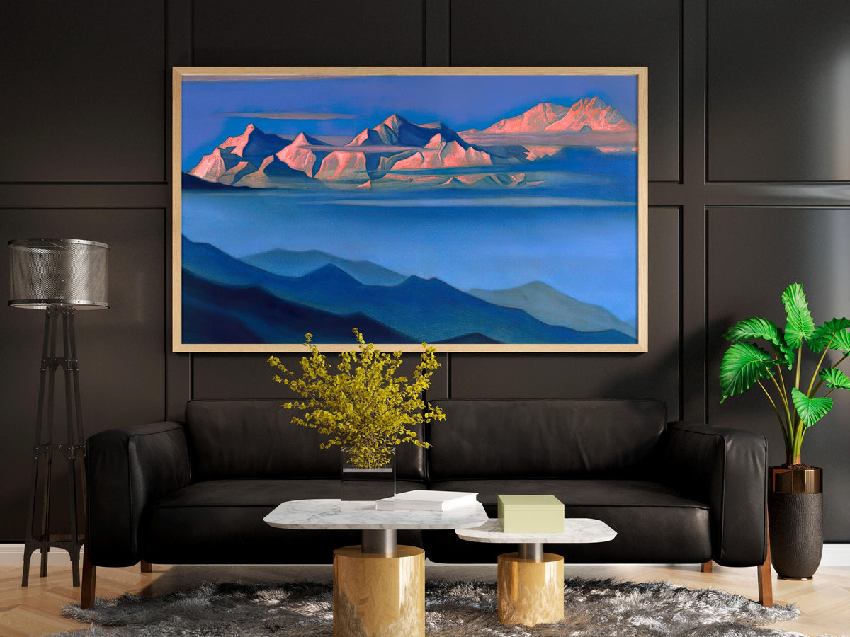 Nicholas Roerich - Kangchenjunga. Mountain landscape wall art, Canvas reproduction, Print on canvas, Landscape nature, G