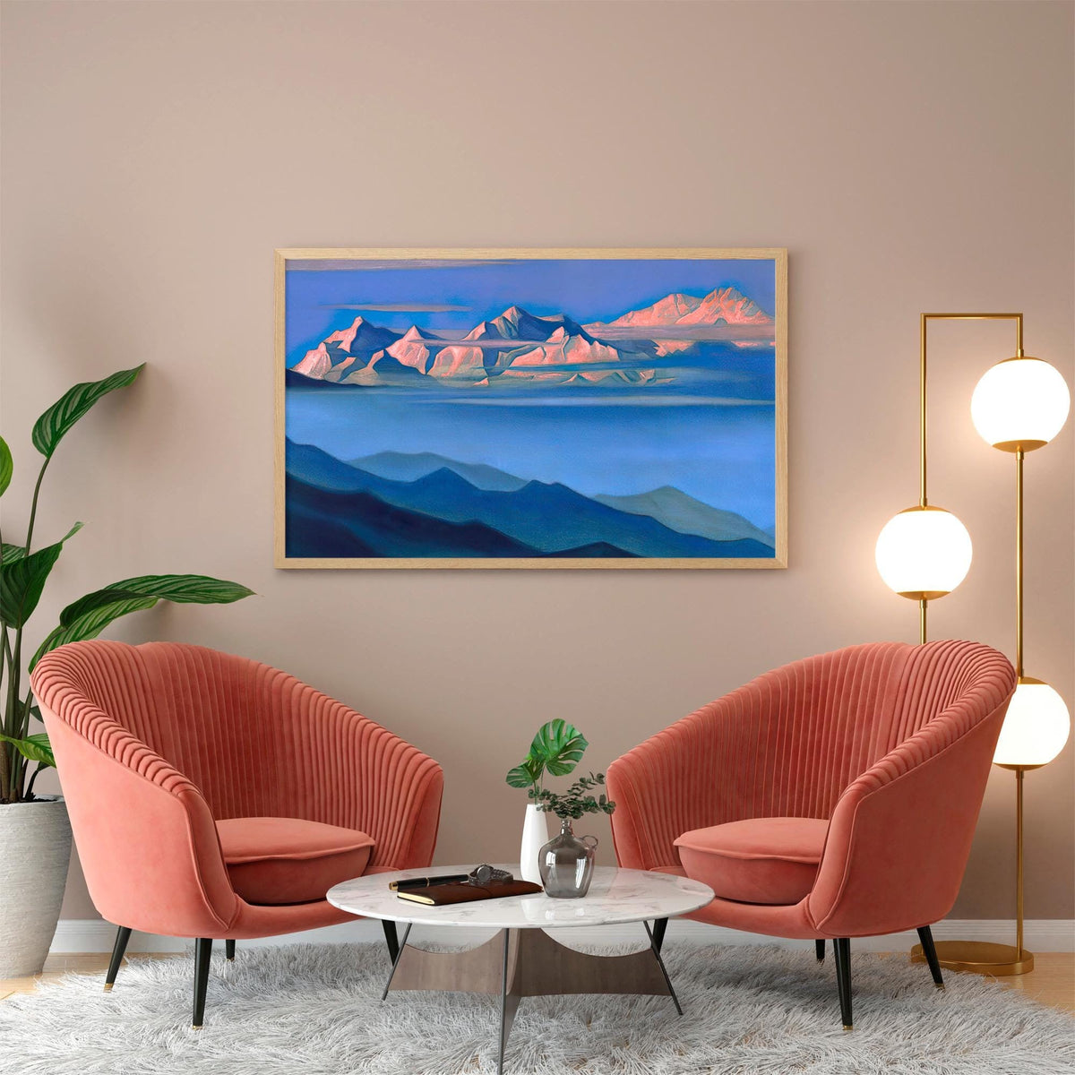 Nicholas Roerich - Kangchenjunga. Mountain landscape wall art, Canvas reproduction, Print on canvas, Landscape nature, G