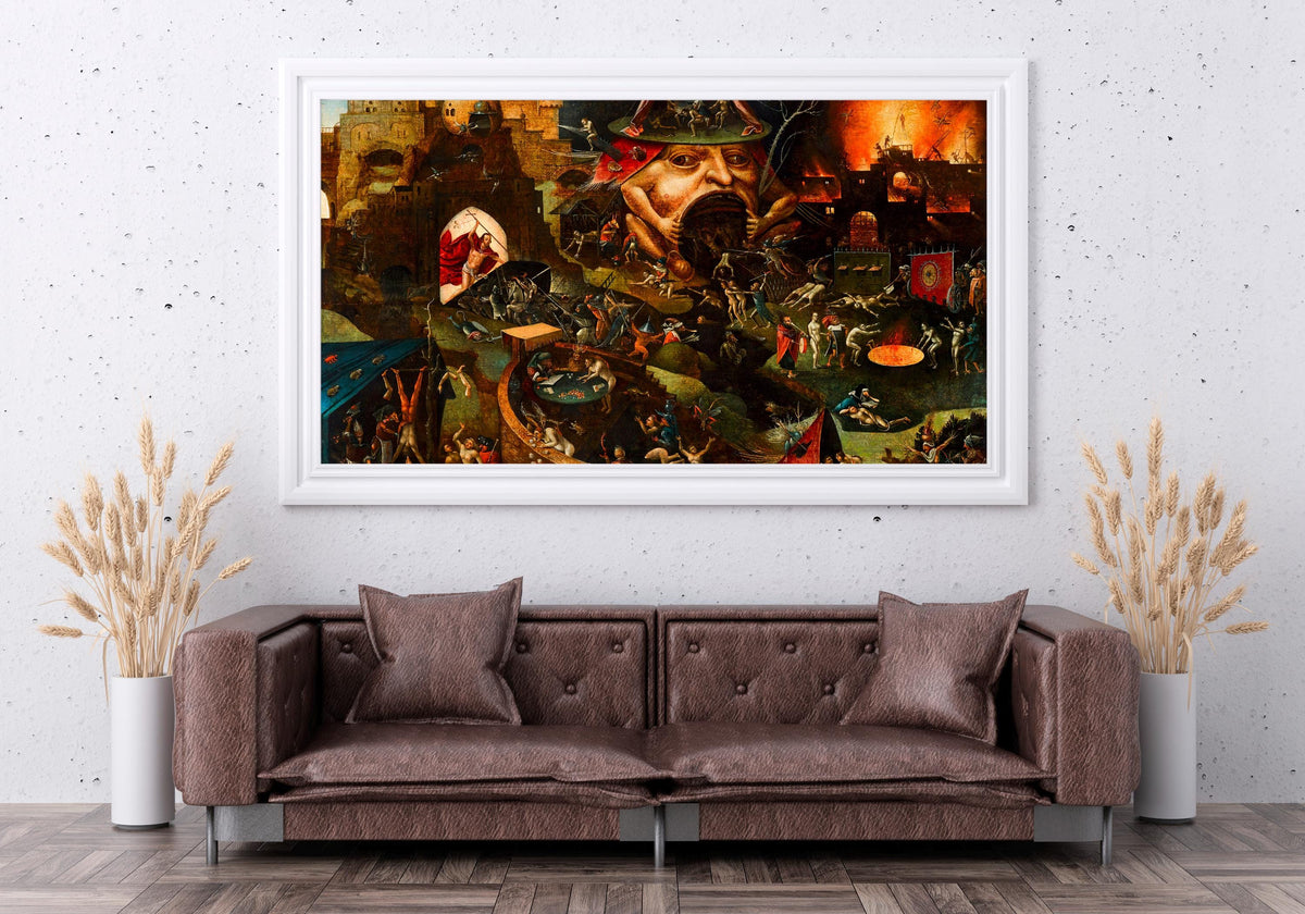 Hieronymus Bosch - Christ in Limbo. Canvas wall art, Famous artwork, Biblical scene art, Home decor, Gothic wall art, Cl
