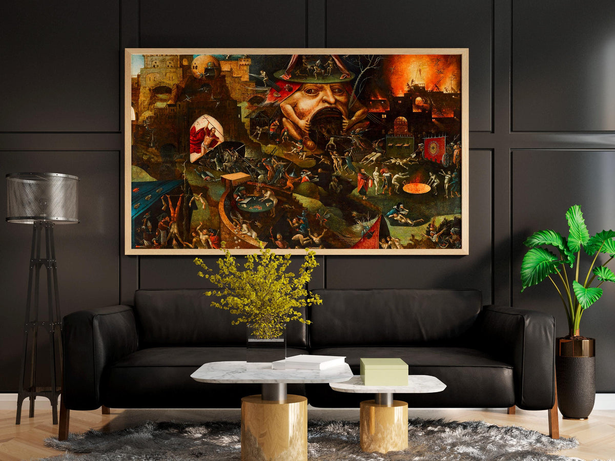 Hieronymus Bosch - Christ in Limbo. Canvas wall art, Famous artwork, Biblical scene art, Home decor, Gothic wall art, Cl