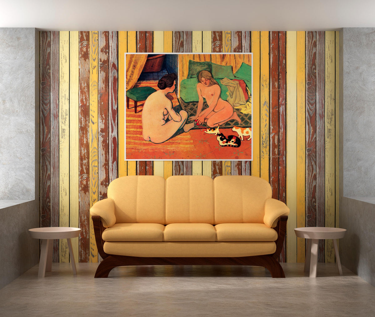 Felix Vallotton - Naked women with cats. Bedroom decor, Extravagant painting, Sensual wall art, Canvas painting, Living 