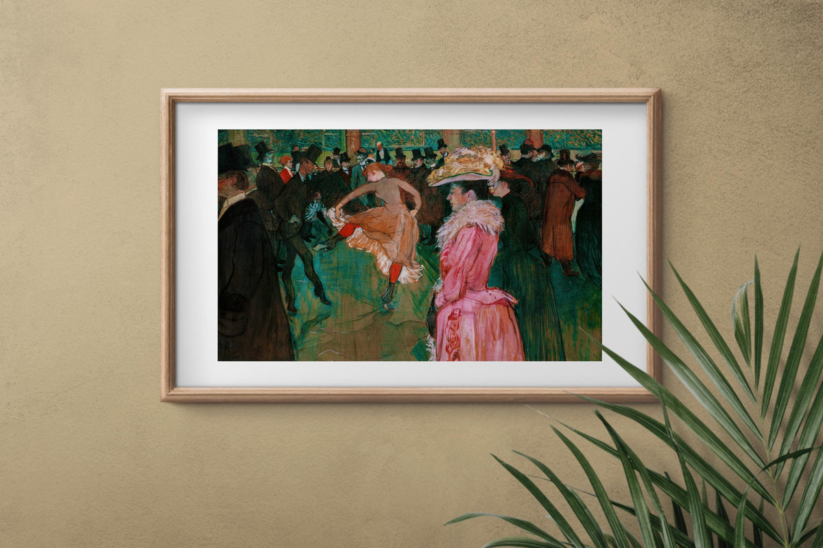 Henri de Toulouse Lautrec - At the moulin rouge the dance. Interior painting, Home decor, Giclee canvas, Large wall art,