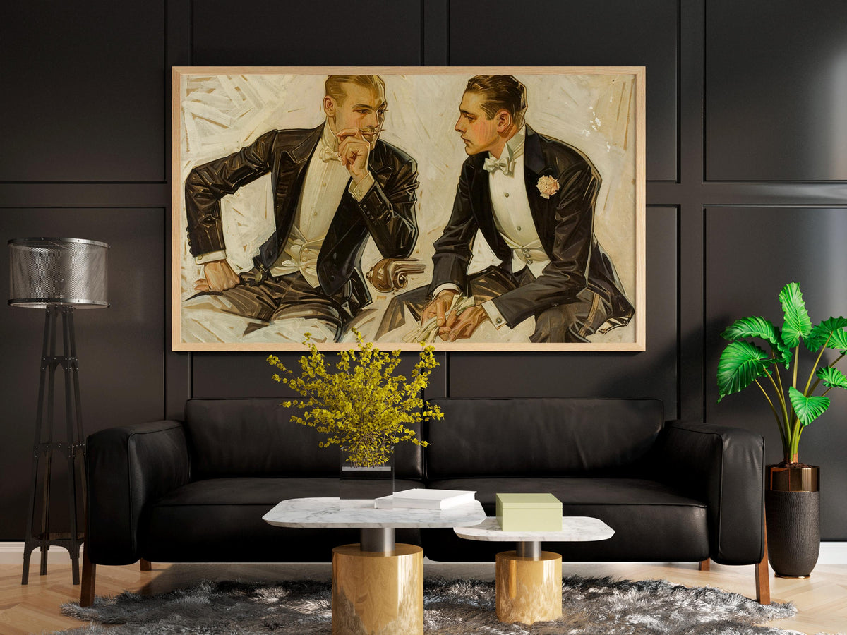 J. C. Leyendecker - The Donchester, the Cluett Dress Shirt. Print on canvas, Art deco art, Vintage decor, Leyendecker wa